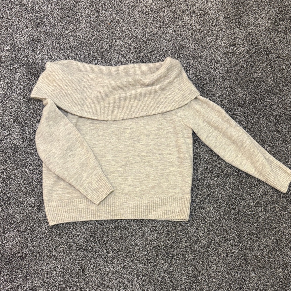 Elegant Off-Shoulder Cream Sweater
